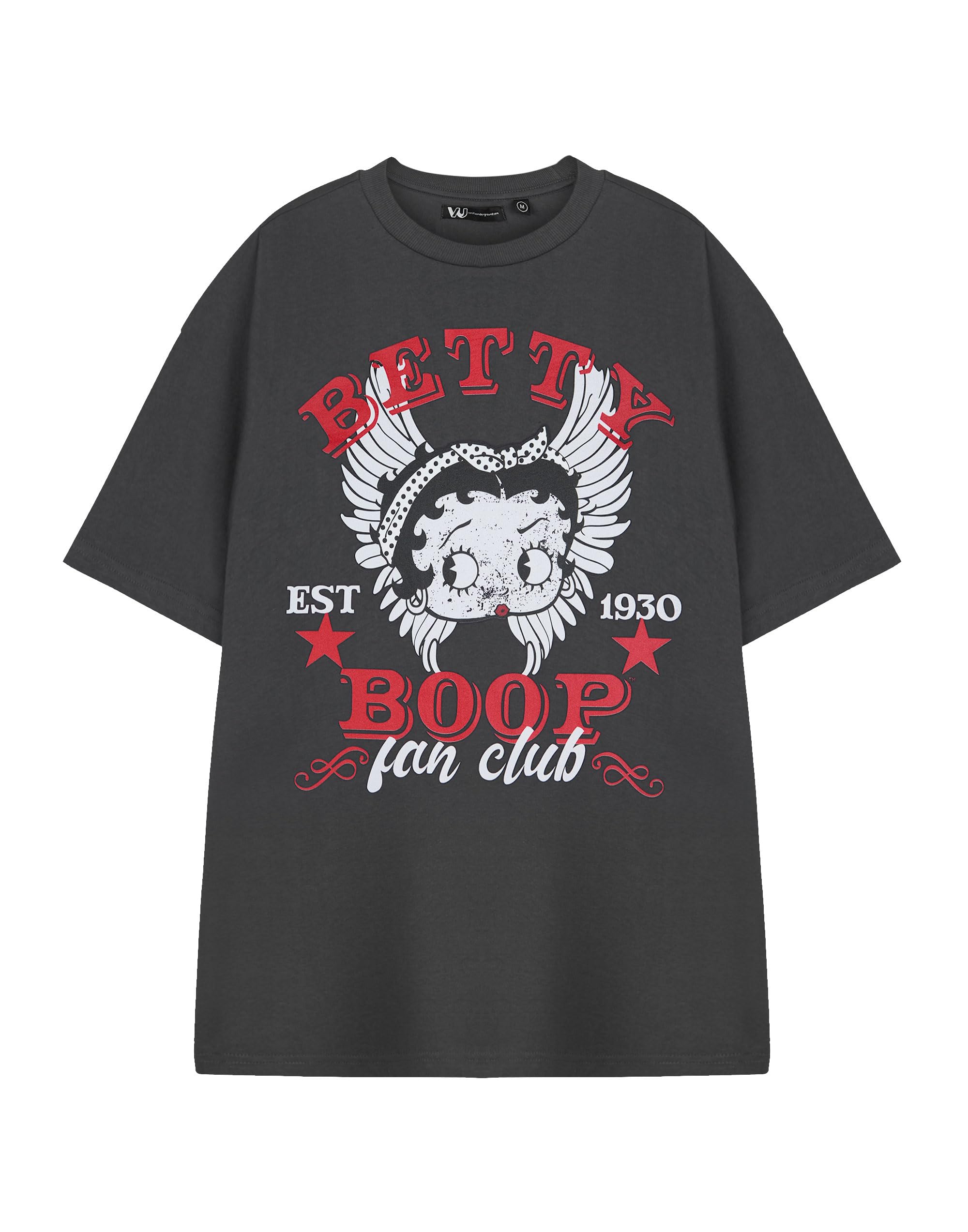B&Q -  Betty Boop Womens Grey Fan Club Short Sleeved T-Shirt (Small)