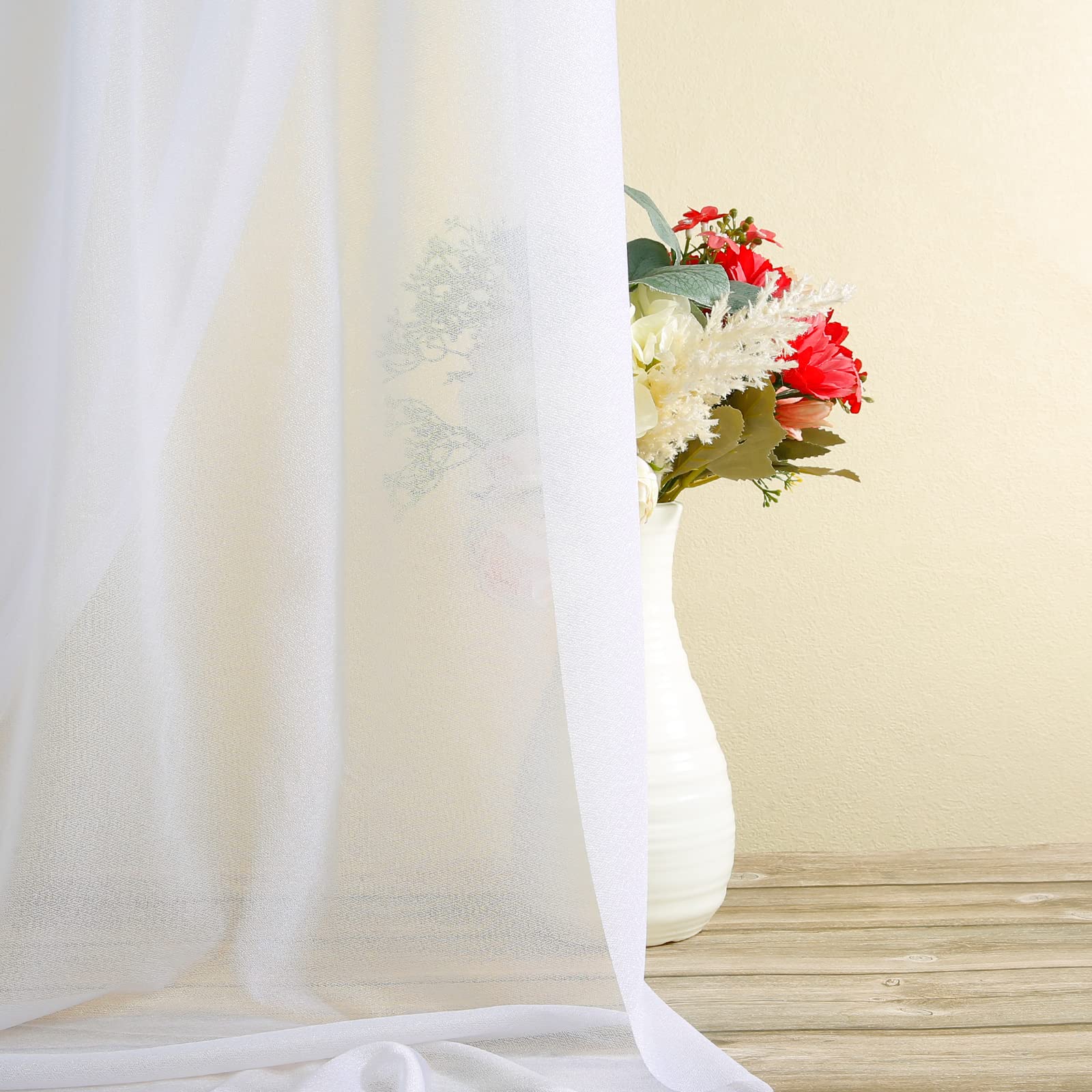 Rideau en Tulle Blanc 75 x 600 cm Tenture Arche Mariage Tissu Mousseline de Soie Blanche Décoration Mariage