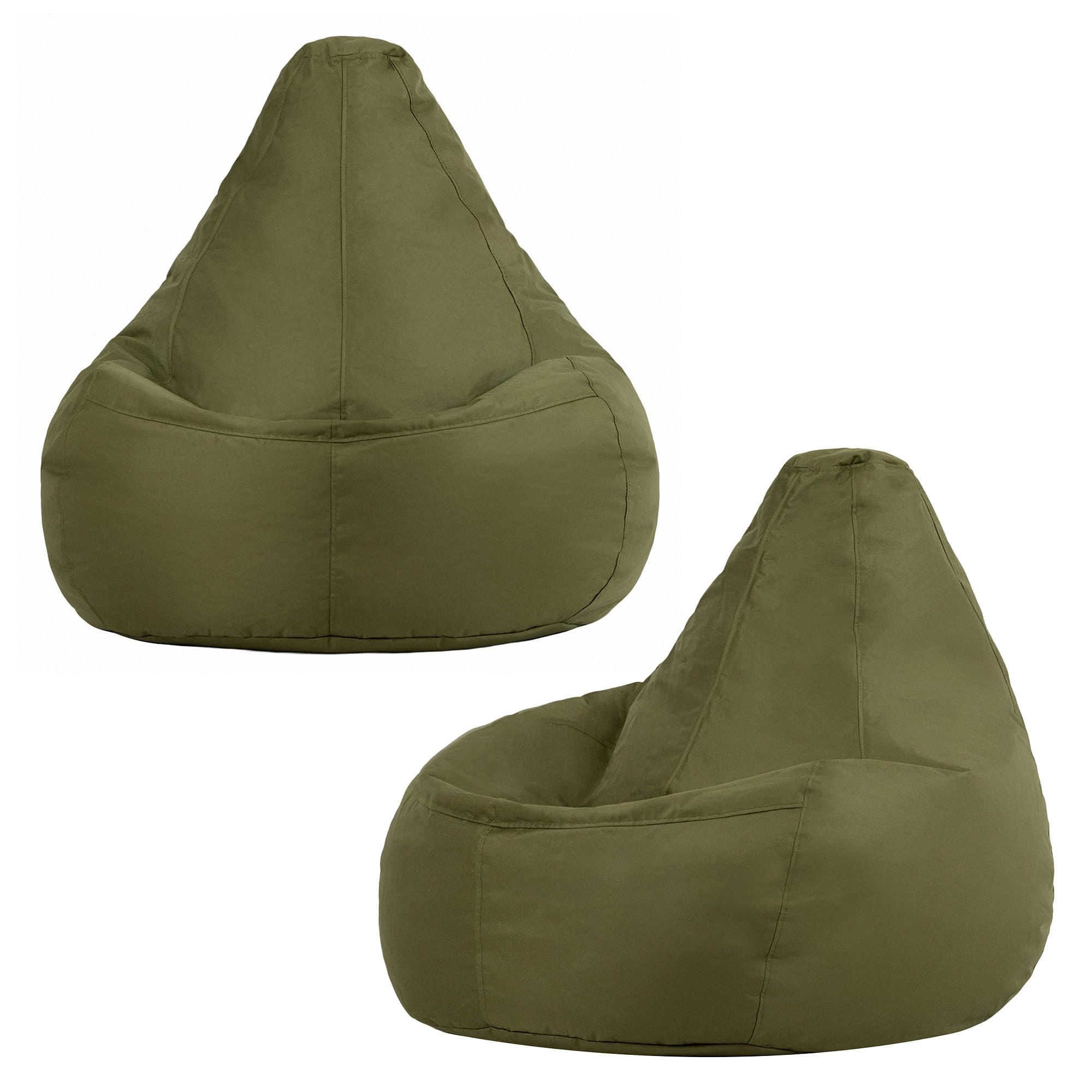 Bean Bag Bazaar Dalton Outdoor Bean Bag Chair, Khaki Green, 2 Pack, Garden Chair, Water Resistant Fabric, Gaming Beanbag with Filling Included, Garden Seat, Outdoor Seating โ image 1