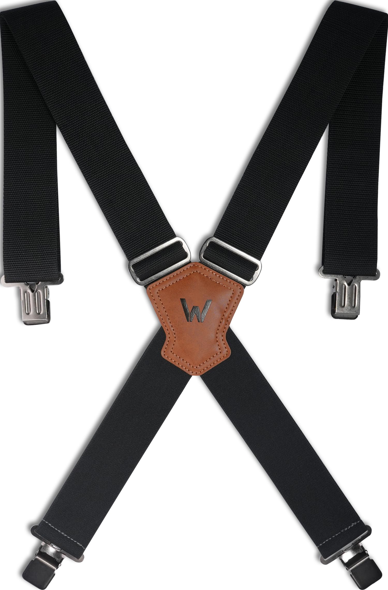 2Inch Wide Clip-On Work Suspenders, Heavy-Duty Work Suspenders Men, Big Tall Suspender For Seniors, Black Men Suspender For Jeans-image-6