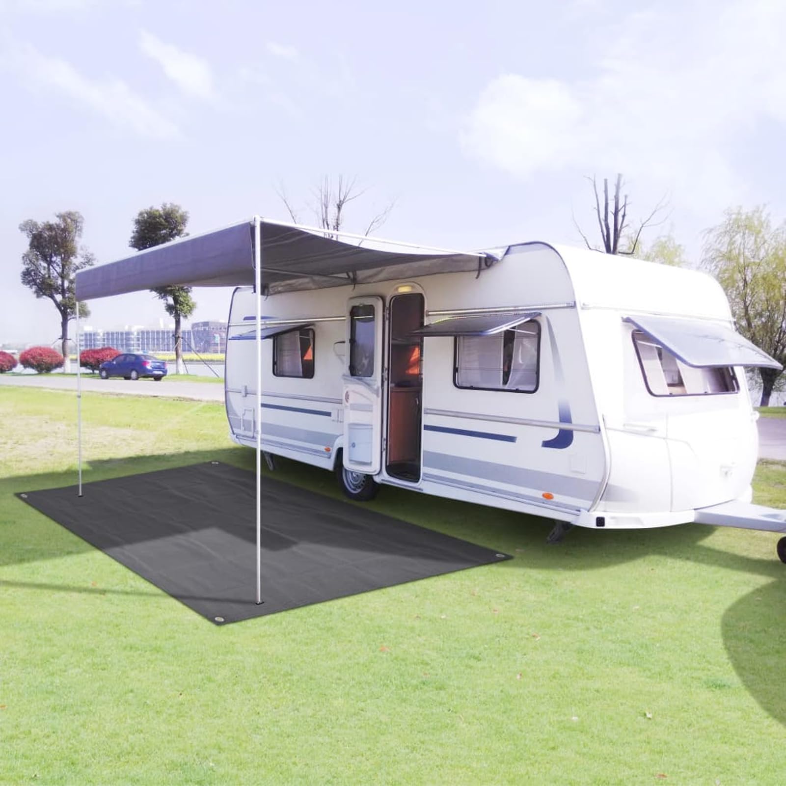 Vopese Tent Carpet 300x600 cm Anthracite, Outdoor Hiking Camping Tent Tarp, Tent & Awning Carpet, Patio Terrace Recreation Ground Covering Groundsheet Rug