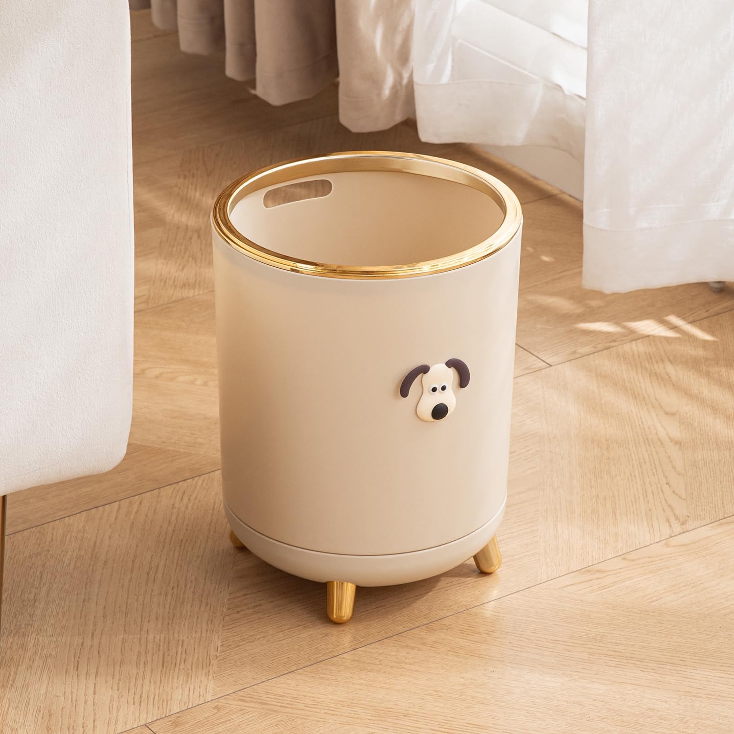 HOKIPO Plastic Round Dustbin 12 Litres For Dry Waste | Open-Top Dustbin with Pressure Ring, Durable Trash Can for Home, Office, Kitchen, Bedroom & Bathroom (NEW-AR-6188)-image-45