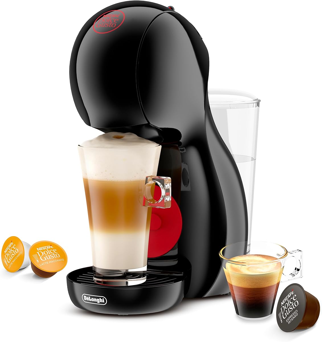 NESCAFÉ Dolce Gusto EDG210.B Pod Coffee Machines Piccolo Coffee XS Manual Coffee Machine black red by De’Longhi Black Coffee Machine
