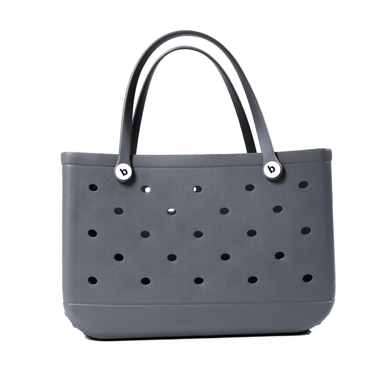 Générique Sac Extra Large D'été En EVA,Plage,Panier Femme Fourre-tout Pique-nique Trous Main Étanche,Pochette De Shopping Bandoulière(Gray,35 30 12)