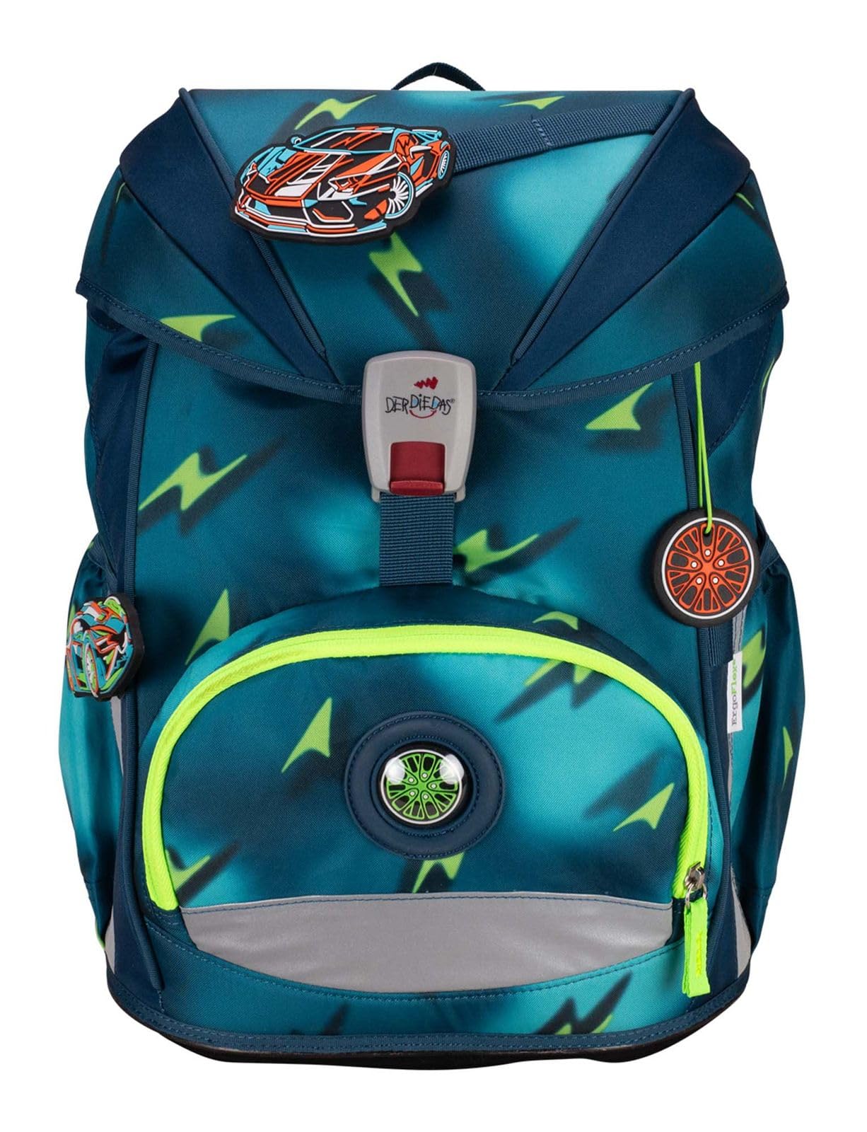 DerDieDas Tornister szkolny zestaw 5-częściowy ErgoFlex Superlight Magic Light, niebieski, ErgoFlex Superlight Set