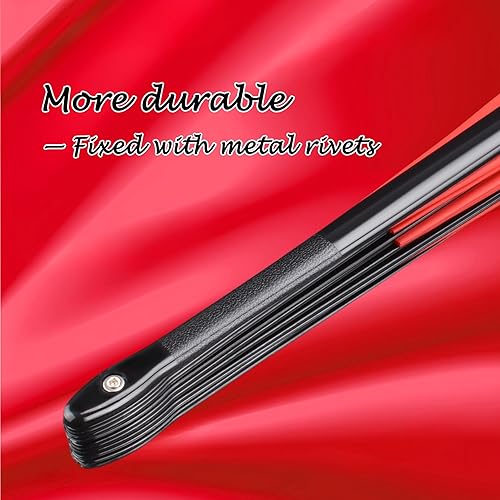 Miniatura 4 de Paquete de 2 ventiladores de mano plegables grandes, ventilador chino rojo de Kung Fu Tai Chi Chi, ventilador de tela de nailon para hombres y