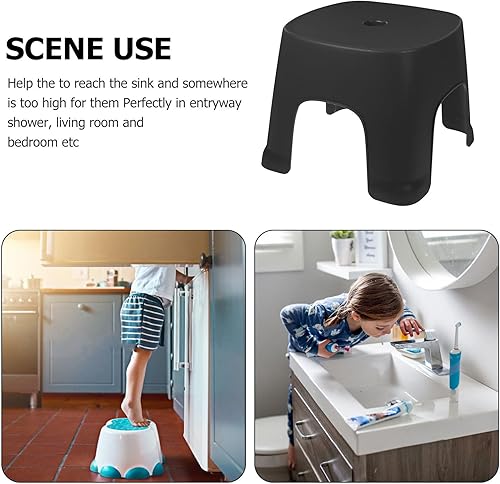 Miniatura 4 de LIFKOME Taburete de plástico pequeño, taburete de baño para baño, taburete de baño, taburete de cambio de zapatos, taburete portátil de picnic para