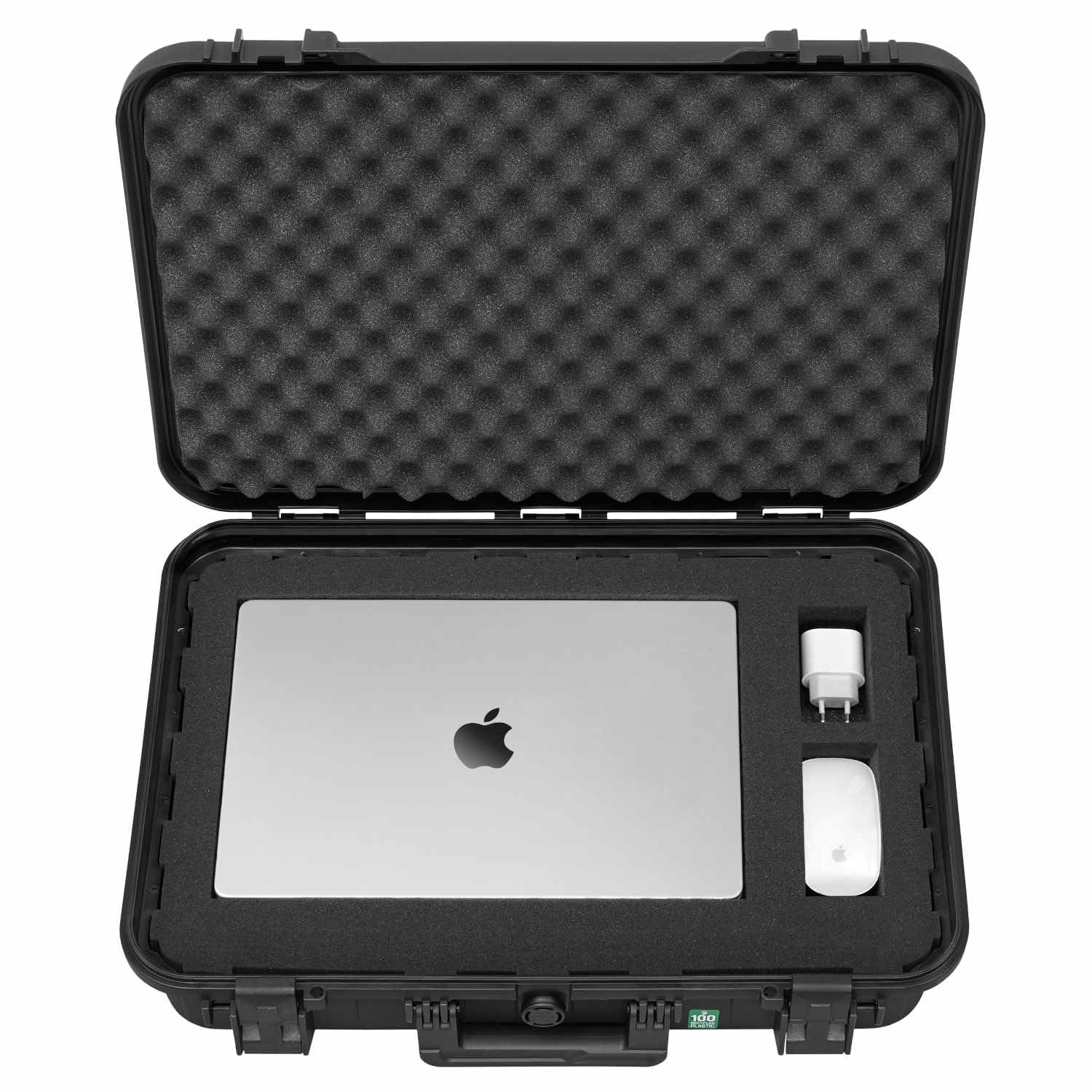 TOMcase Maleta para Tablet, Notebook/portátil y Accesorios; Funda Protectora Eco Impermeable con Rejilla/Espuma cúbica para 16" a 18", Maleta para Exteriores Made in Germany (L)