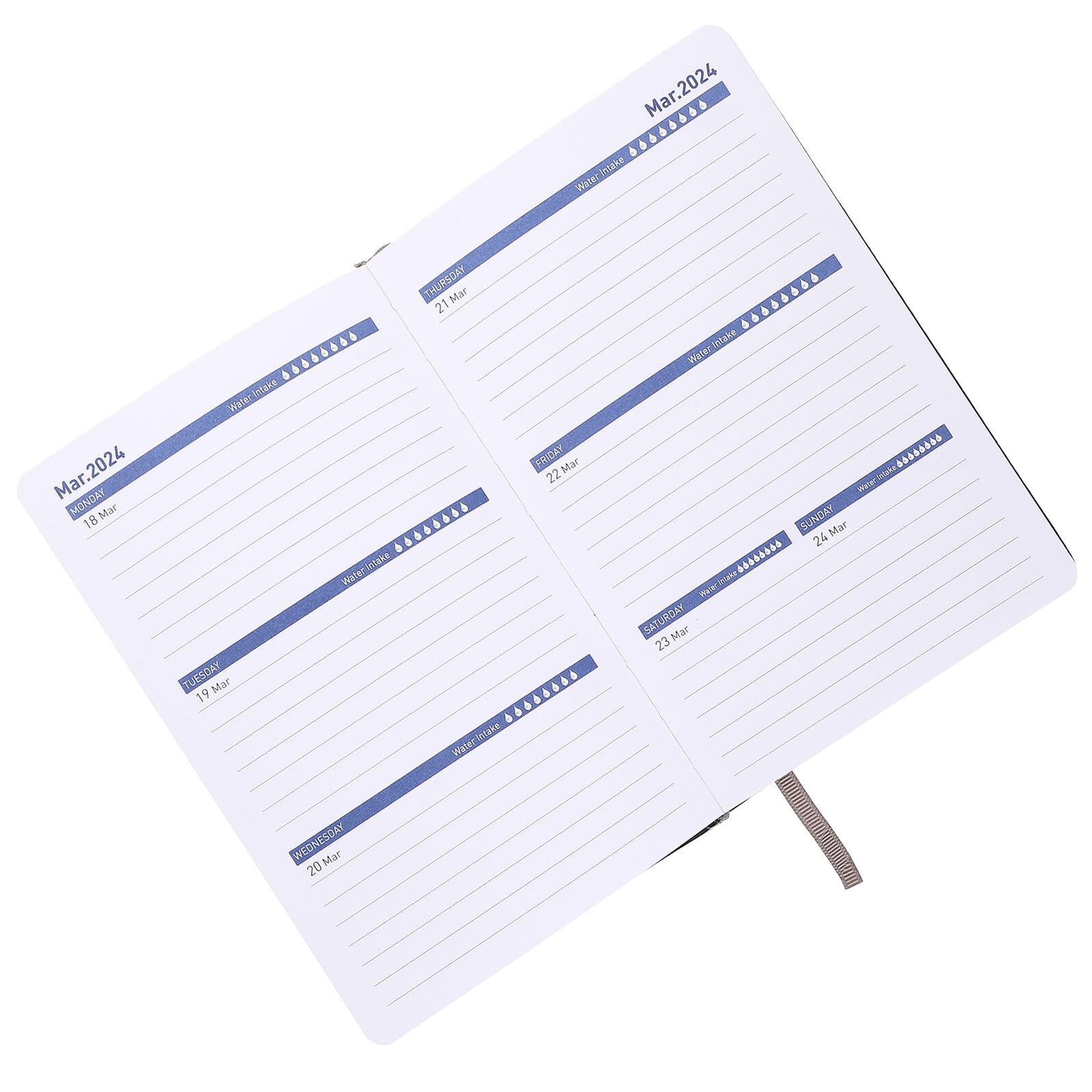 3 Piezas Cuaderno de Notas Planificador A5 Gris 18 Meses 2024-25 Cuaderno Diario Multifunción Pu para Oficina y Planificación Semanal