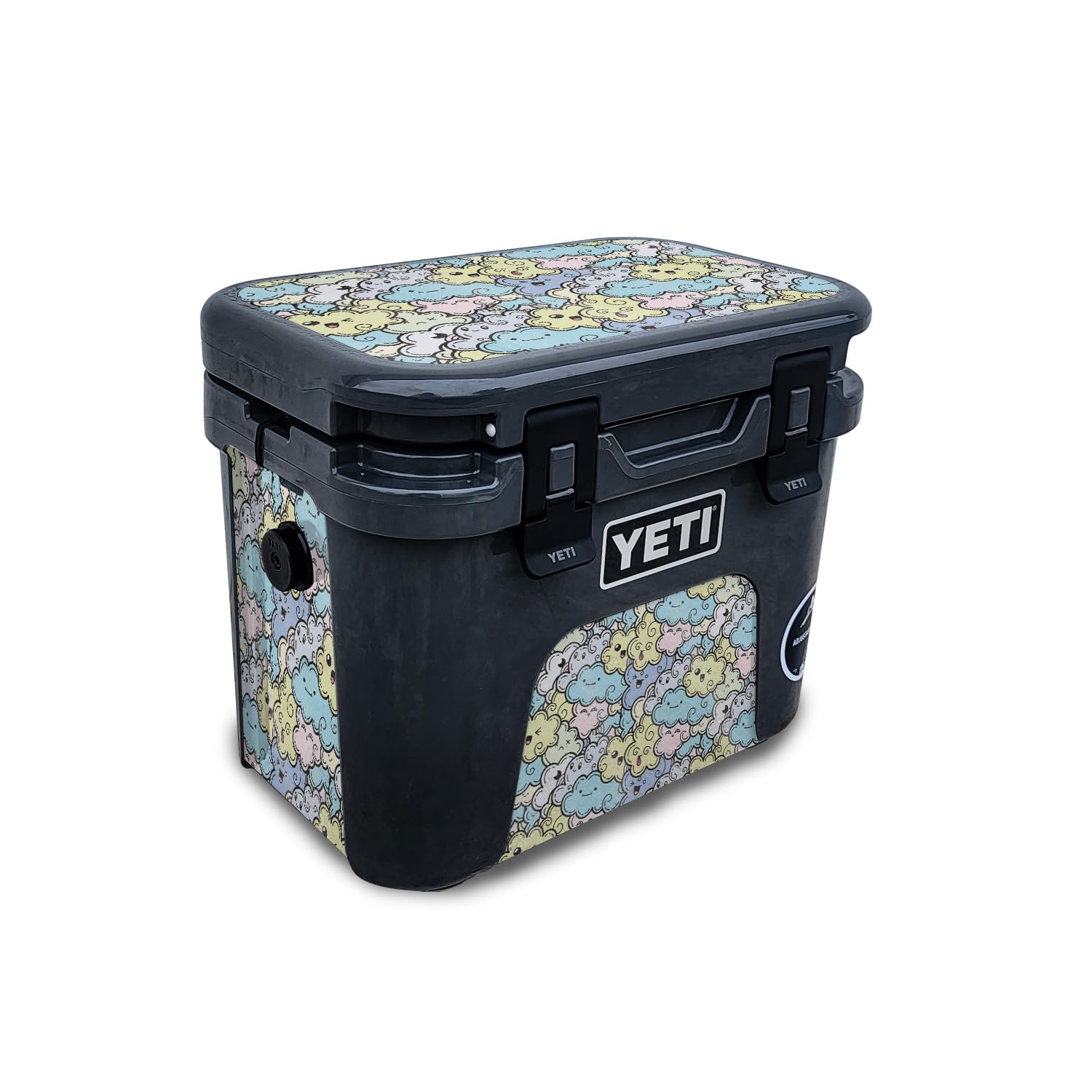 Glossy Glitter Skin Compatible with Yeti Roadie 15 Hard Cooler - Crazy Clouds - Premium 3M Vinyl Protective Wrap Decal Cover - Easy to Apply | Crafted in The USA by MightySkins
