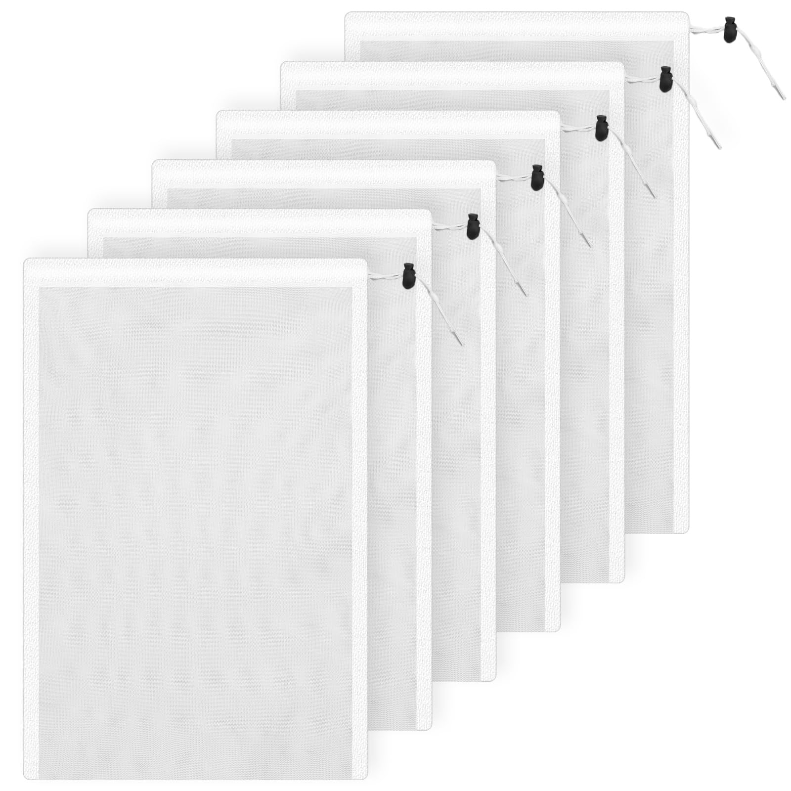 6 bolsas de filtro de malla de repuesto para aspiradora de piscina, limpiador de piscina, bolsa de malla fina con cordón, red de v