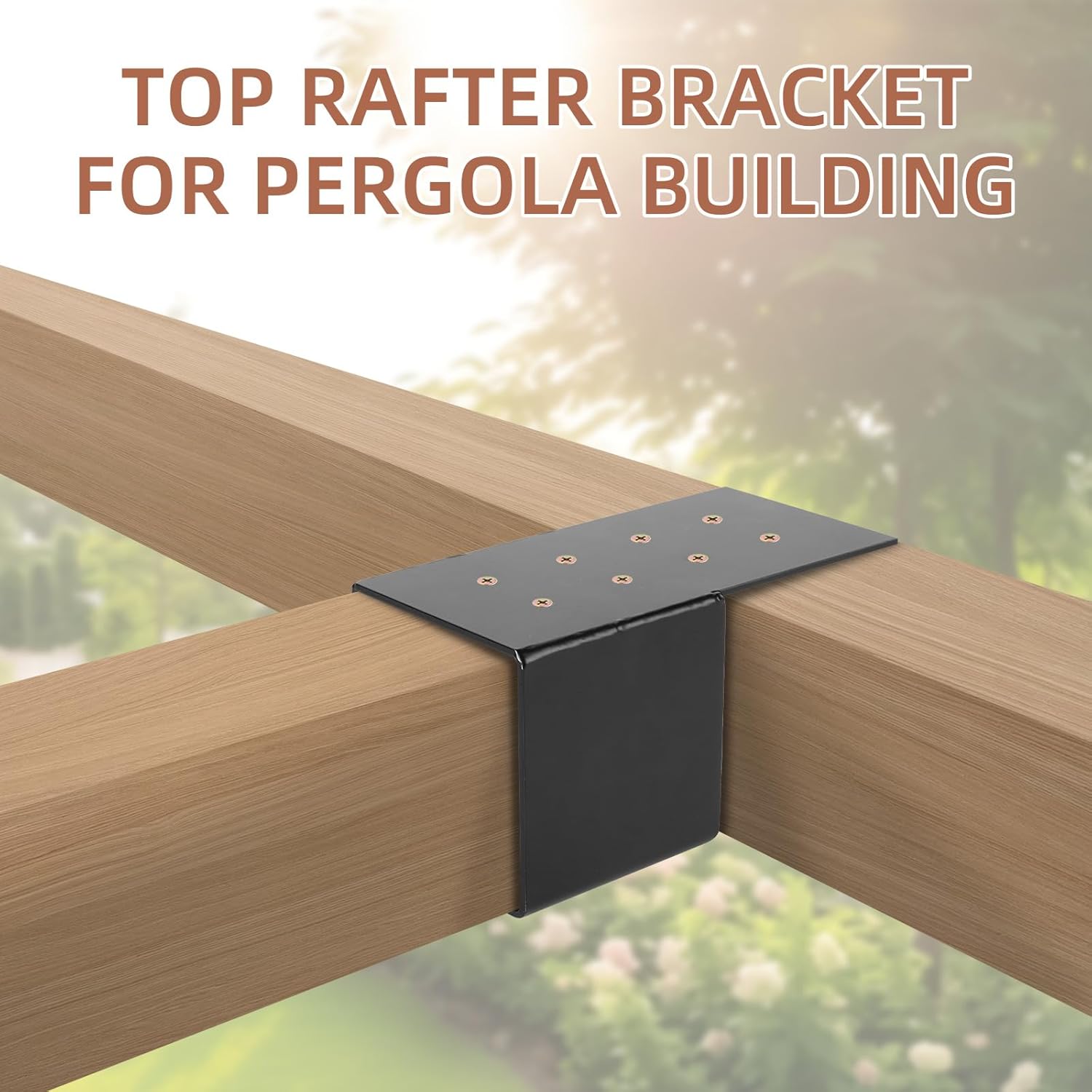 4 Pack Pergola Joist Brackets - Connector Brace for 4x4 Wood Posts, Post Top Rafter Brackets