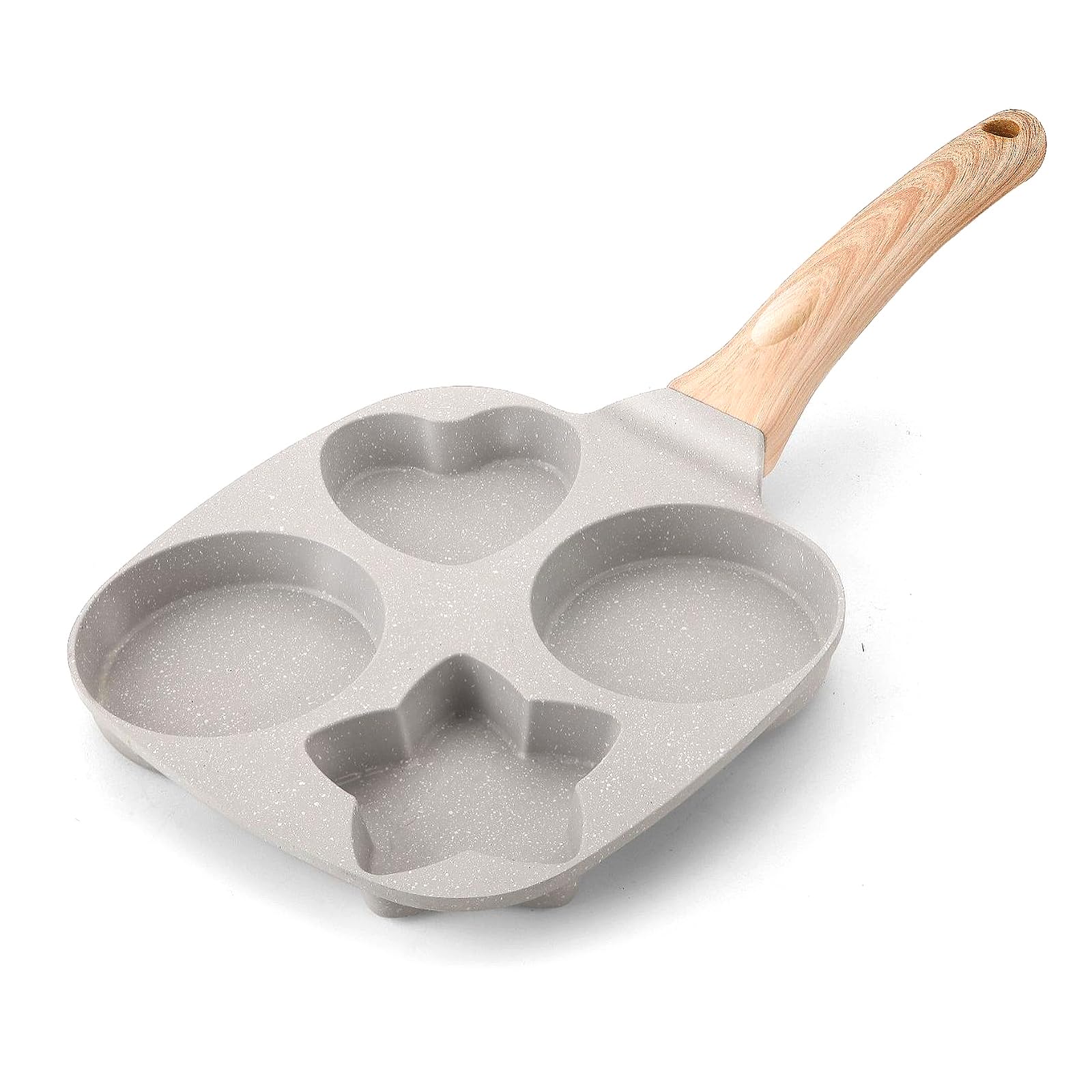 KOOSREEL Egg Frying Pan, Non-Stick Egg Pan 3 Pattern Pancake Pan Cake Pan Aluminium Breakfast Fried Egg Burger Pan for Induction Hob Stove Gas, Grey