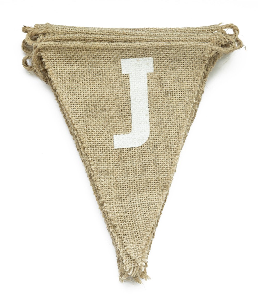 - JUST MARRIED Rustic Country Style Burlap Banners for New Couples Wedding Decoration - 12pcs Triangle Banners