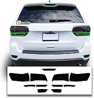Vista 1 de BOGAR TECH DESIGNS Cubierta tintada para luz de freno trasera y reflector de parachoques compatible con Jeep Grand Cherokee 2014-2021, oscura