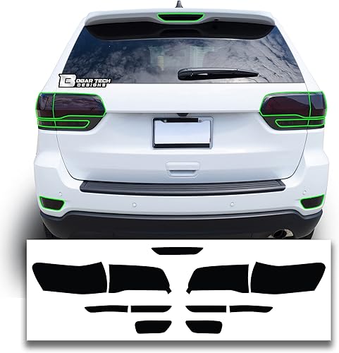 BOGAR TECH DESIGNS Luz trasera tintada para el tercer freno y parachoques trasero, luz reflectora, tintado compatible con Jeep Grand Cherokee