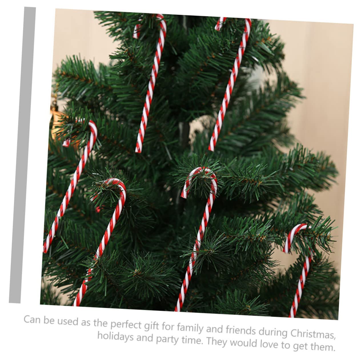TOPBATHY 48 Piezas Decoraciones De Navidad Colgantes De Piruletas De Navidad Adornos De Baston De Dulces Adornos Navideños Decoración del Árbol De Navidad El Plastico
