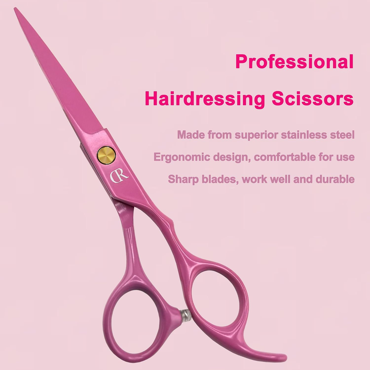 Professional Hair Cutting Scissors,Barber hair Cutting Shears Sharp Blades Haircut tool For Women,gril,kids 440c Stainless Steel Pink color-6.5 Inch length (Pink)