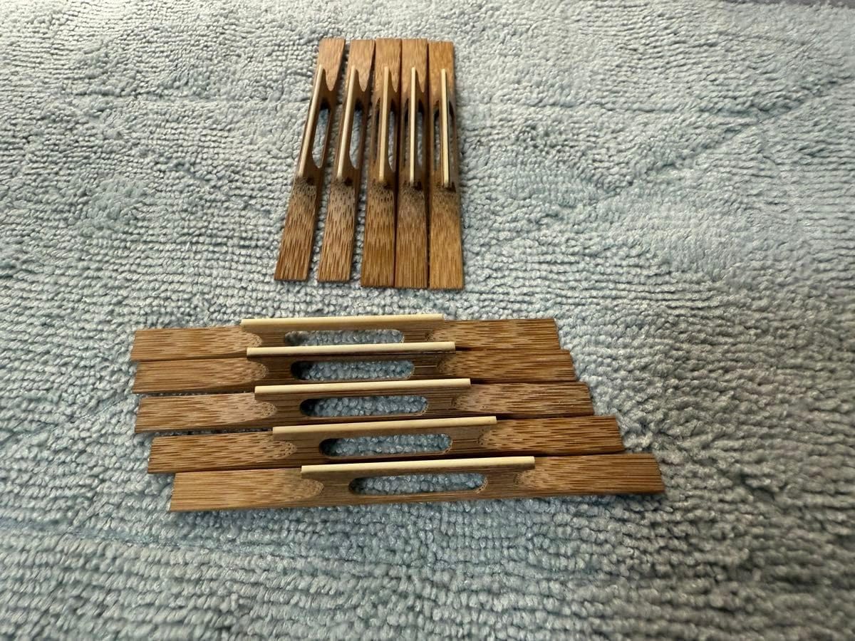 三味線駒　竹駒入骨10個セット(浅黄色) 三味線駒 竹駒入骨10個セット(浅黄色) 三味線駒セット