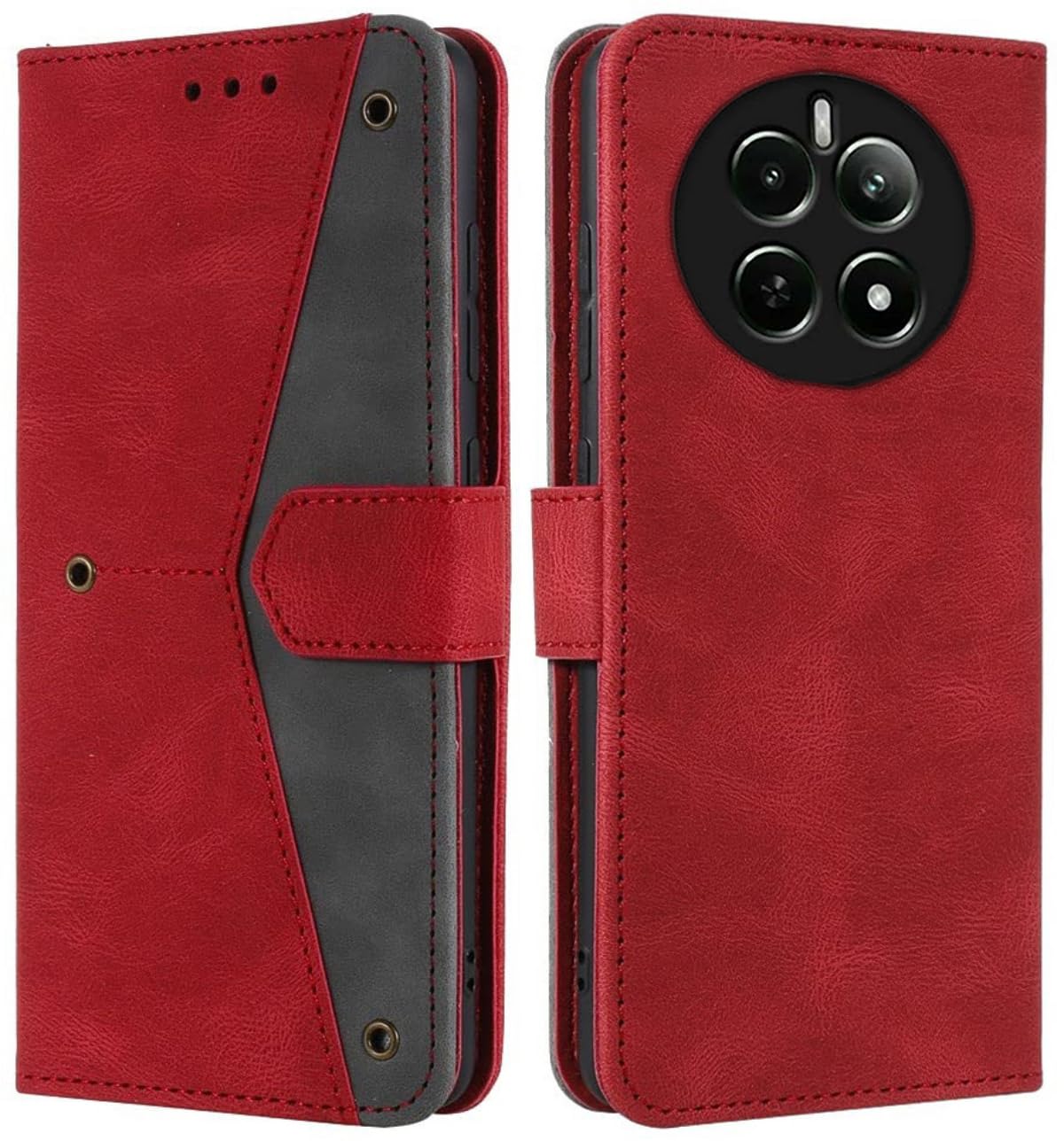 GoldKart Dual-Color Leather Finish | Inbuilt Stand & Pockets | Flip Cover for Realme 12 Plus 5G / Realme P1 5G / Narzo 70 5G / Narzo 70 Pro 5G (Faux Leather, Red) (B0CZJPLJY6) Amazon Price History, Amazon Price Tracker