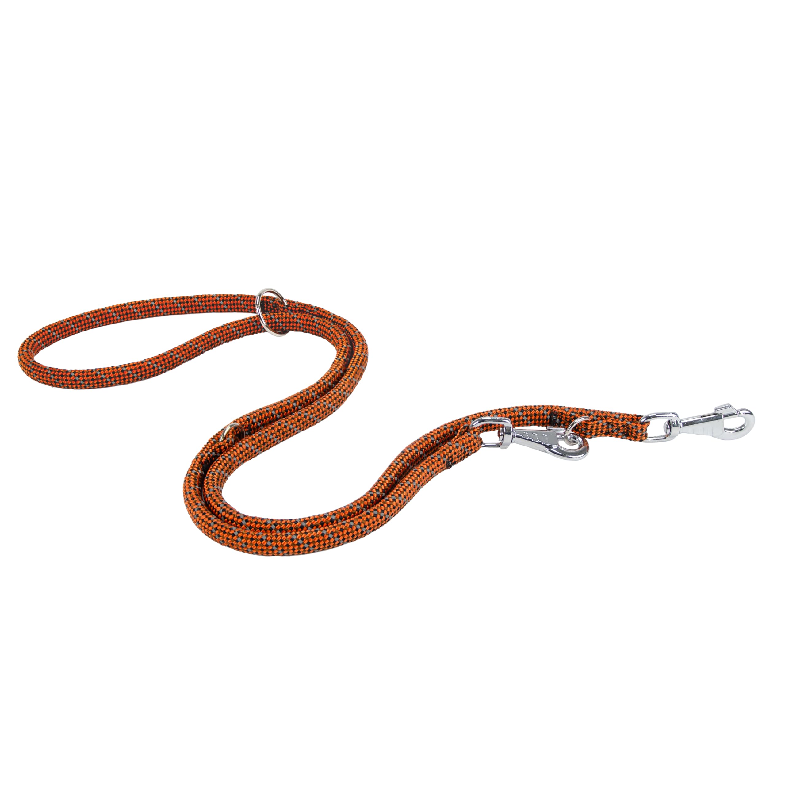 Ferplast SPORT REFLEX Dog Lead, Training Lead, Reflective, in Nylon Cord, with Double Metal Snap Hook, Adjustable Length Maximum 200 cm, Orange