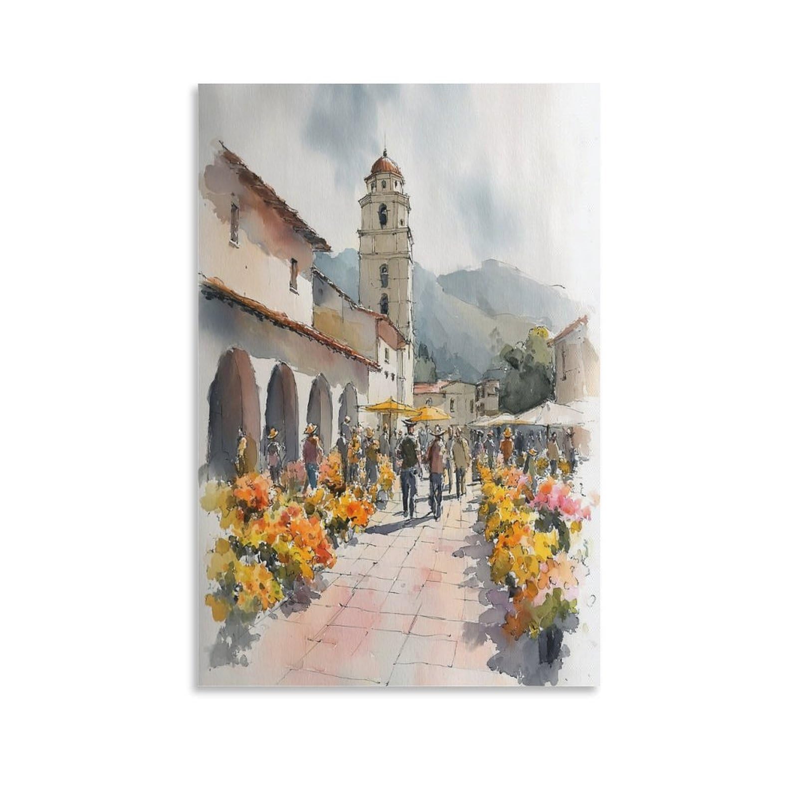 Puerto Rico 24x36inch(60x90cm) Vintage Travel Poster Watercolor Canvas Art