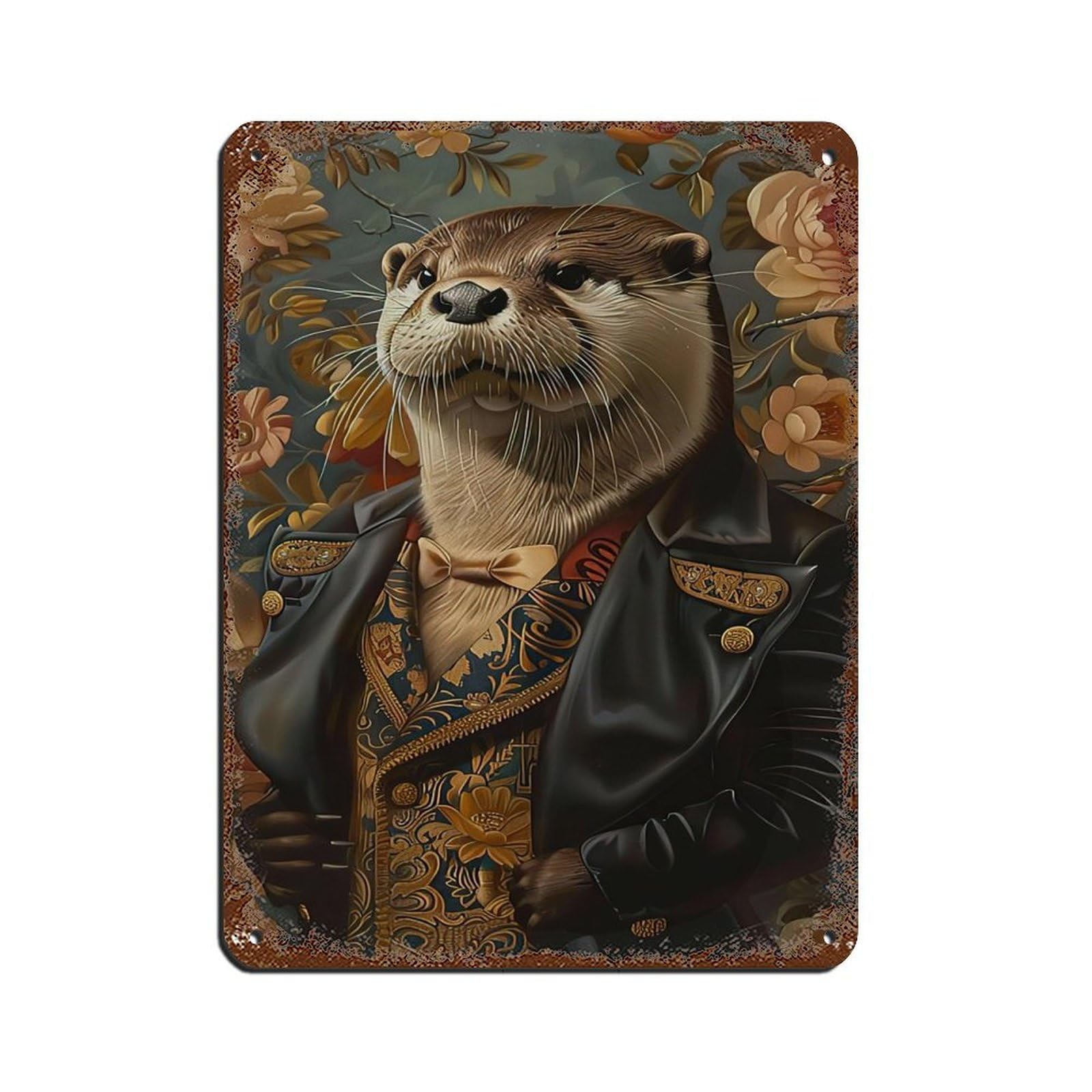 Cottage Renaissance Otter Paintingposter Retro Poster Metal Tin Sign Chic Art Retro Iron Painting Bar People Cave Cafe Family Garage Poster Wall Decoration 12x16inch(30x40cm)