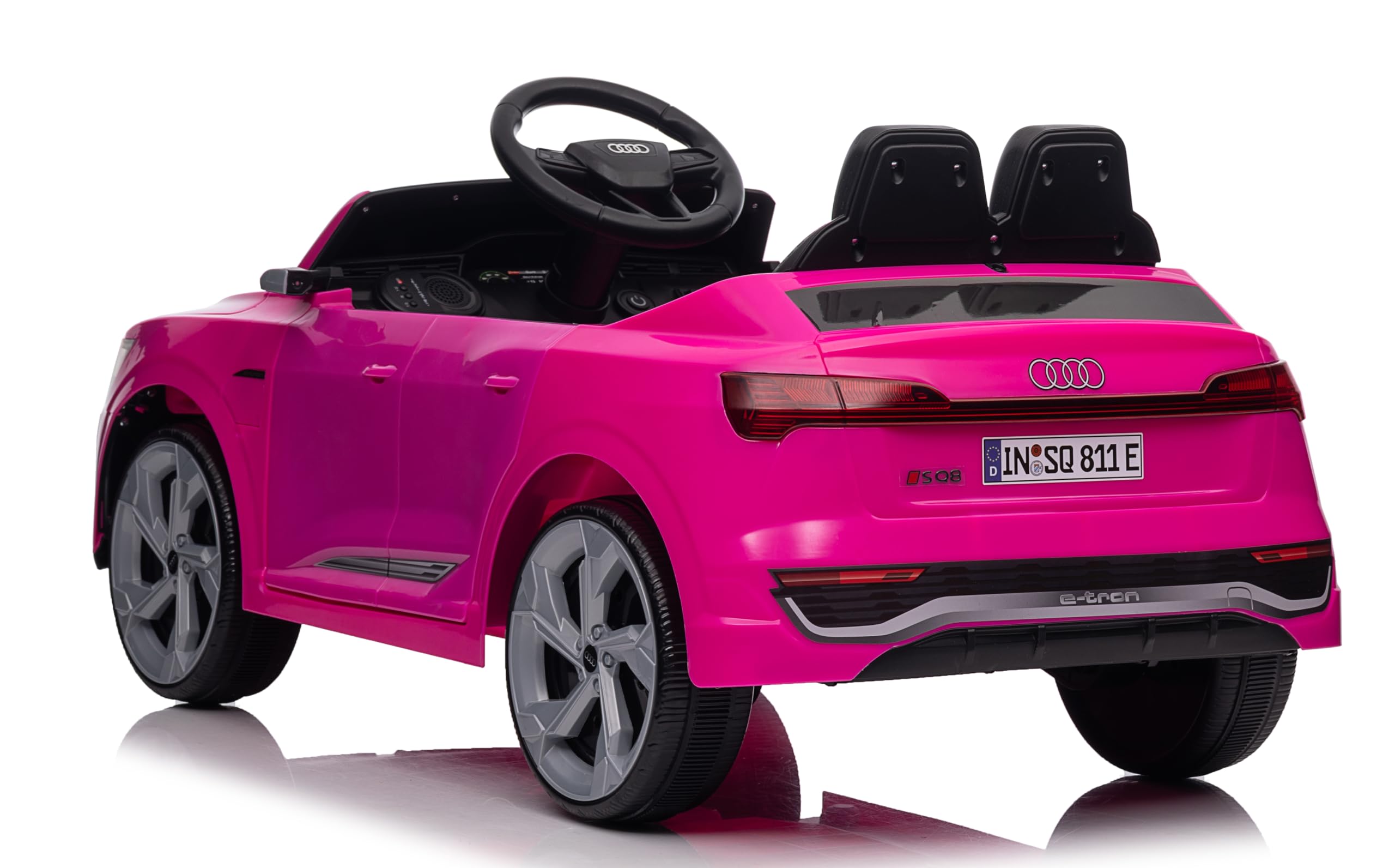 Auto Elettrica per Bambini Audi SQ8 e-tron Sportback Macchina con Licenza Ufficiale 12V Due Potenti Motori Telecomando Cintura di Sicurezza 5 Punti Porte Apribili Luci LED Musica MP3 Rosa