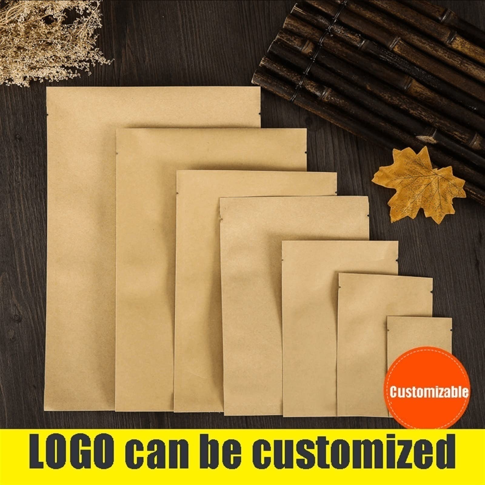 Bolsas de Pan con Ventana, 100 Bolsas Kraft con Interior de Aluminio, Apertura Superior, termosellado al vacío, Muescas for rasgar, Varios tamaños(15 * 22 cm)