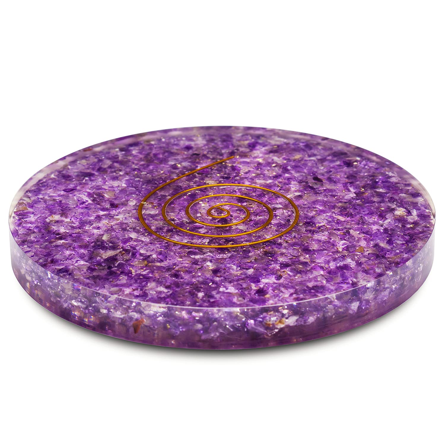 Amethyst Healing Crystals Orgone Handmade Coasters for Drinks Gently Cleanses the Aura, Relieves Psychological Pain or Stress