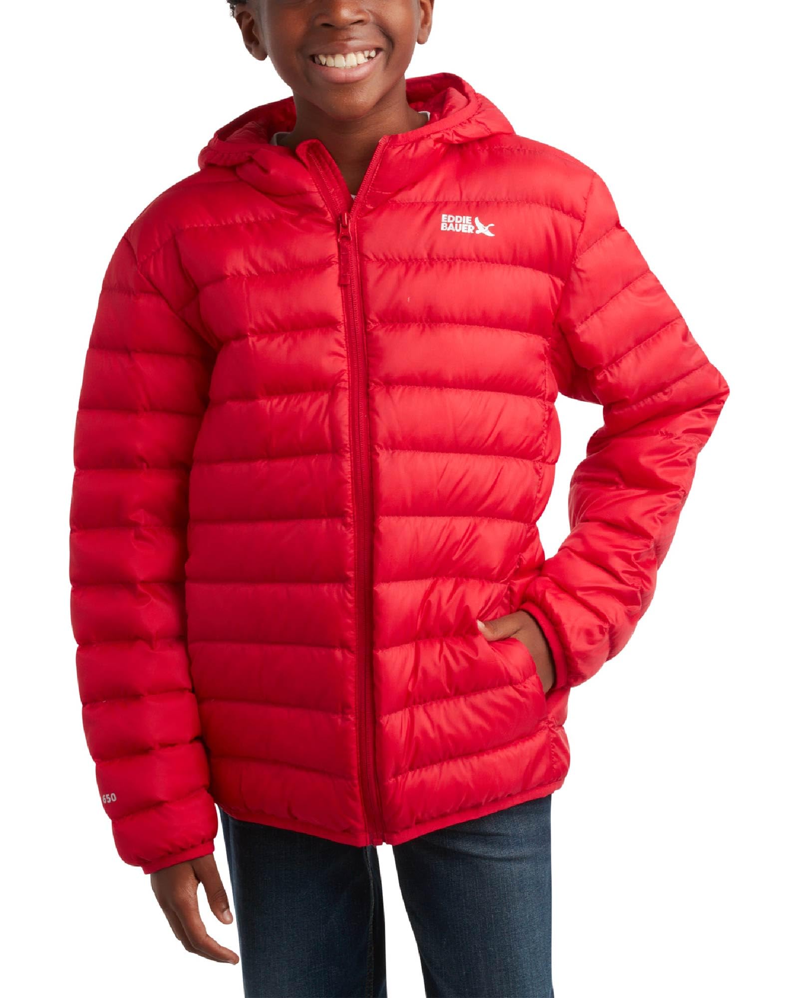 Eddie BauerKids' Jacket - CirrusLite Weather Resistant Down Coat for Boys and Girls- Insulated Quilted Bubble Puffer (5-20)