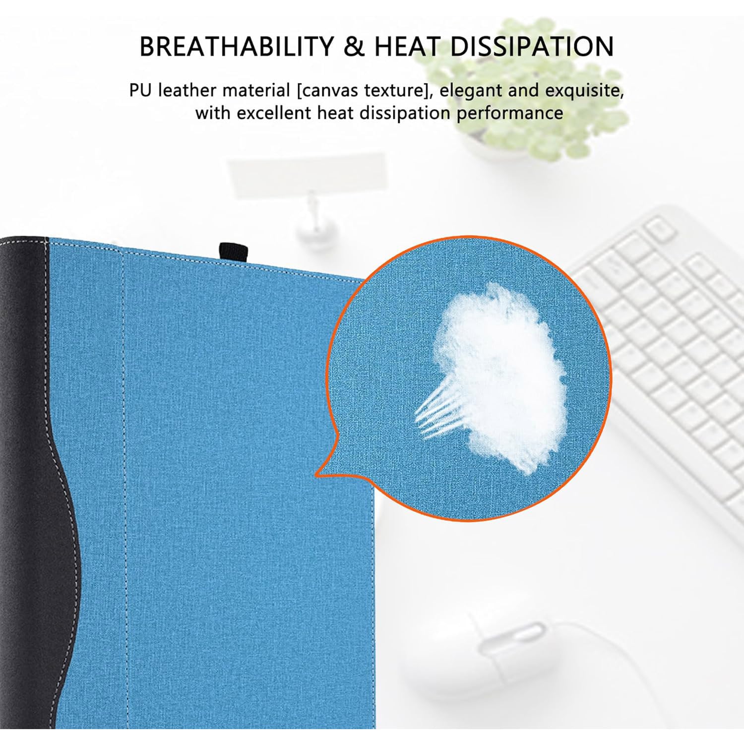 Custodia per laptop Lenovo IdeaPad 3 15ITL05 15IML05 15IIL05 15IGL05 15IGL05 15ADA05, custodia protettiva staccabile in pelle PU con portapenne (azzurro)