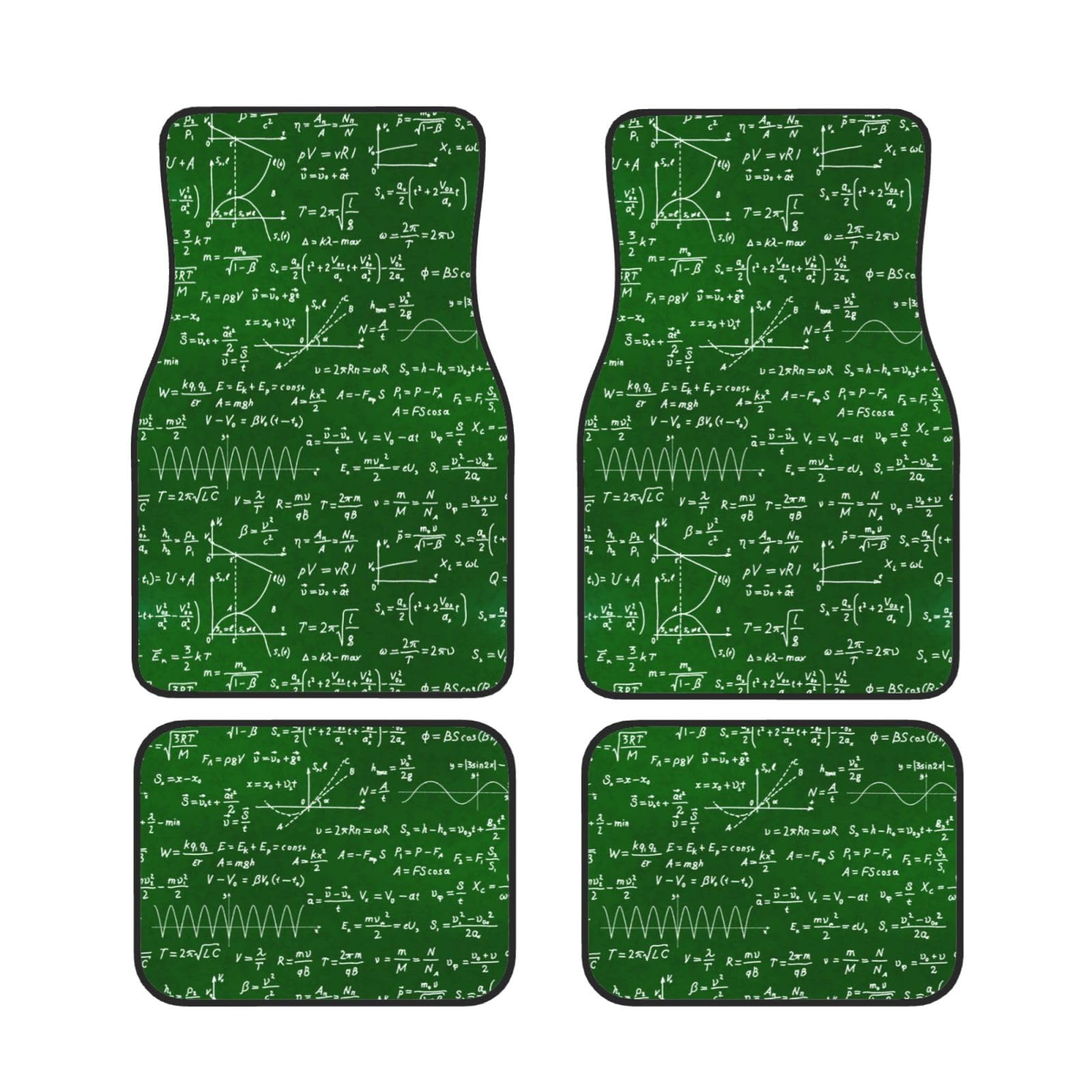 Alfombrillas de neopreno con ecuaciones para coche juego de 4 piezas antideslizantes 7