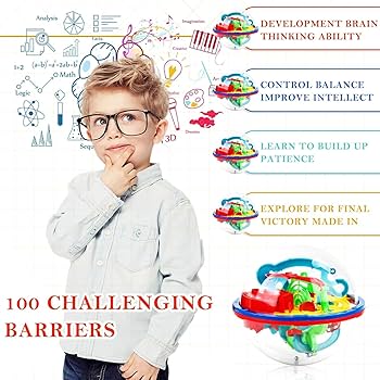 Large 3D Labyrinth Cube Puzzle, 3D Magic Cube Maze Ball Puzzle, Spatial