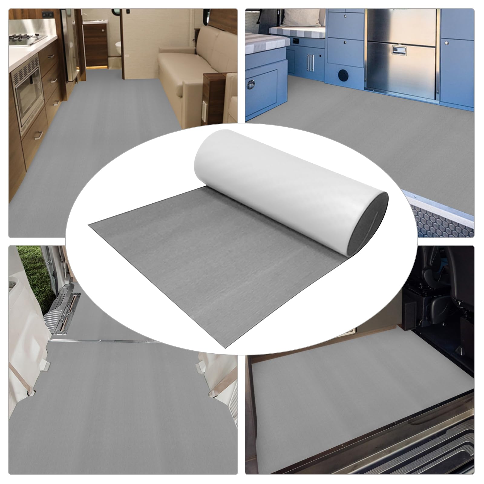 Bodenmatte für Yacht, Eva-Schaum, Boot, Yacht, Bodenteppich, Brücke, Auto, selbstklebend, grau, matt, Bootsbodenbeschichtung, für Boote, Yachten, Wohnmobile, Gartenböden