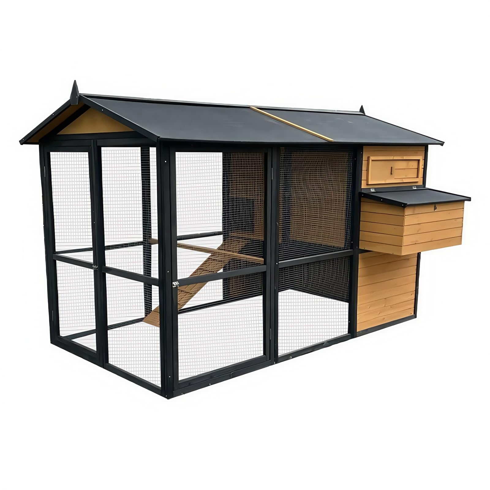 Amazon | 鶏小屋大型 屋外チキンコープ 木製マルチレベルヘンハウス