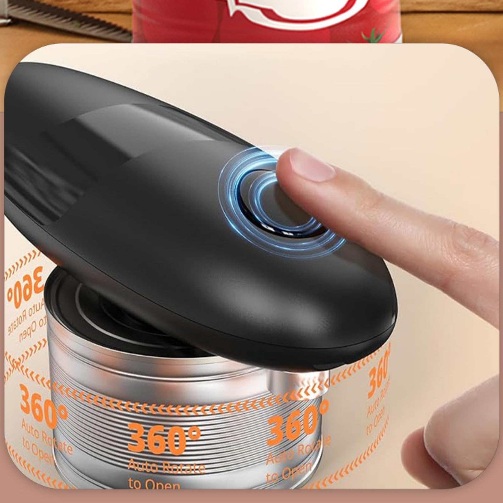 Automatic Electric Can Opener for Seniors with Arthritis, Battery Powered One-Touch Can Opener for Smooth Edge Cutting, Kitchen Gadget Electric Can Openers for Almost Size Cans
