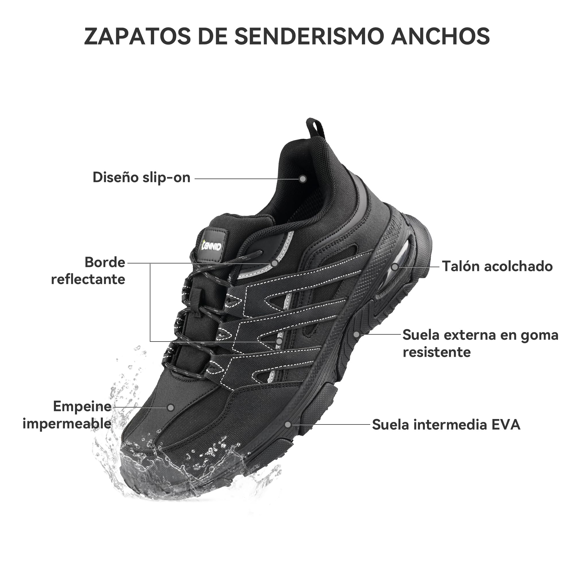 Zapatos de Senderismo Mujers Impermeables Ancho Bajo Zapatillas Trekking Botas Montaña Camping Ligeros Air Cushion