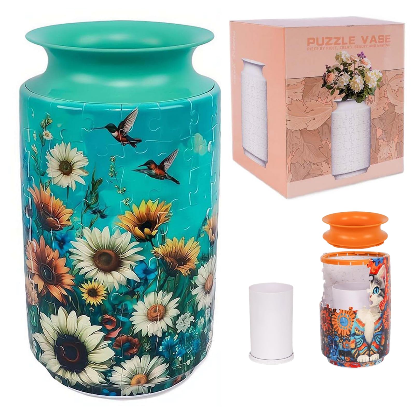 Amazon.co.jp: 大人のための3Dパズル ユニークな花瓶 - 白いインナー