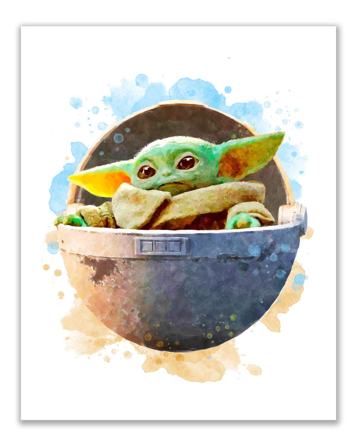 Baby Yoda Doodle Art Frame, The Mandalorian Grogu, Baby Yoda Artwork