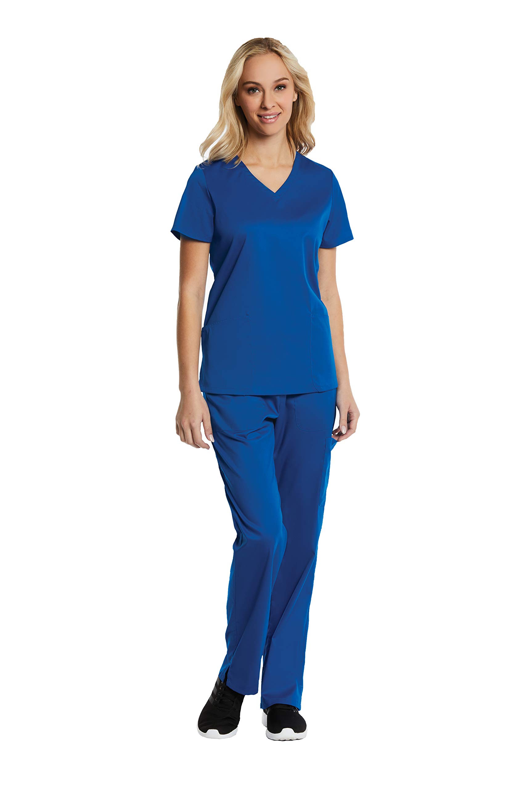 Scrubs for Women Set 6 Pocket 4-Way Stretch V-Neck and Semi-Tapered Pant Elements EL9925