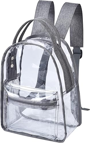 Miniatura 7 de Mini mochila transparente mochilas pequeñas transparentes para niños mochila transparente para la escuela deportes estadio viajes de seguridad gris