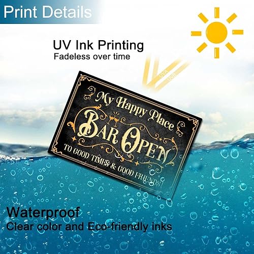 Miniatura 3 de Letreros de barra de metal abierto retro letreros de barra de aluminio para el hogar bar pub hombre cueva placa decorativa de 8 x 12 pulgadas