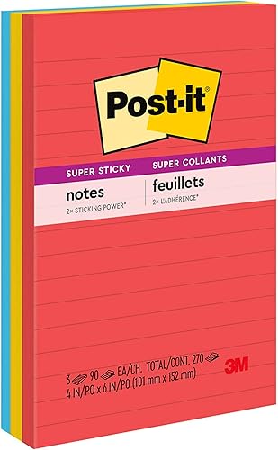 3M Post-it 6603SSAN Pads, colores Marrakech, forrados, 4 x 6, 90 hojas, paquete de 3