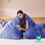 Nestl Bedding Couverture de couettes 3 Ensemble de pièces – Ultra Collection d'hôtels en microfibre brossé double – Couverture de confort avec fermeture de bouton et 2 Shams Oreiller, Bleu Royal - Plein (Double) 80"x90"