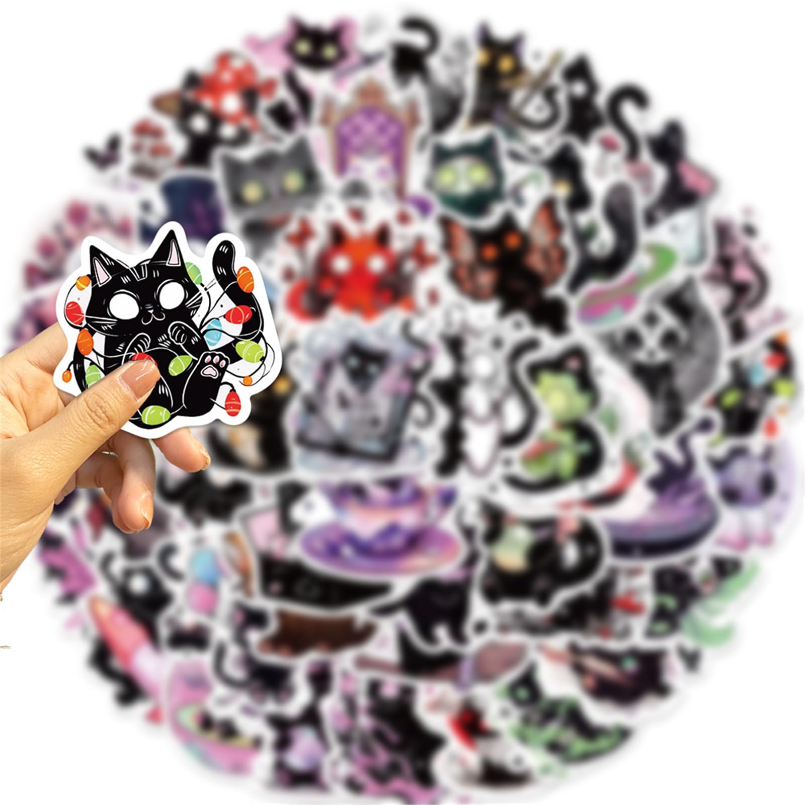 50 PCS Halloween Decorations Cartoon Stickers Vinyl Waterproof Stickers for Laptop,Bumper,Water Bottles,Hard Hat Sticker and Decals,car Sticker for Teen Girl Kid