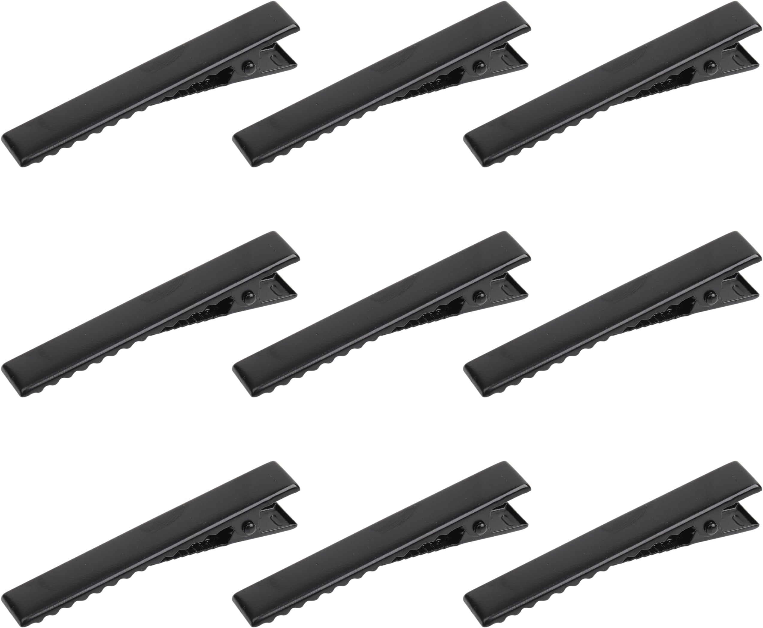 YAKA 50 Pack 1-3/4 Inch(45 mm) Black Alligator Hair Clip Flat Top with Teeth for Arts & Crafts Projects,Teeth Single Prong Metal Clips Hairbow Accessory,Hair Care,Woman