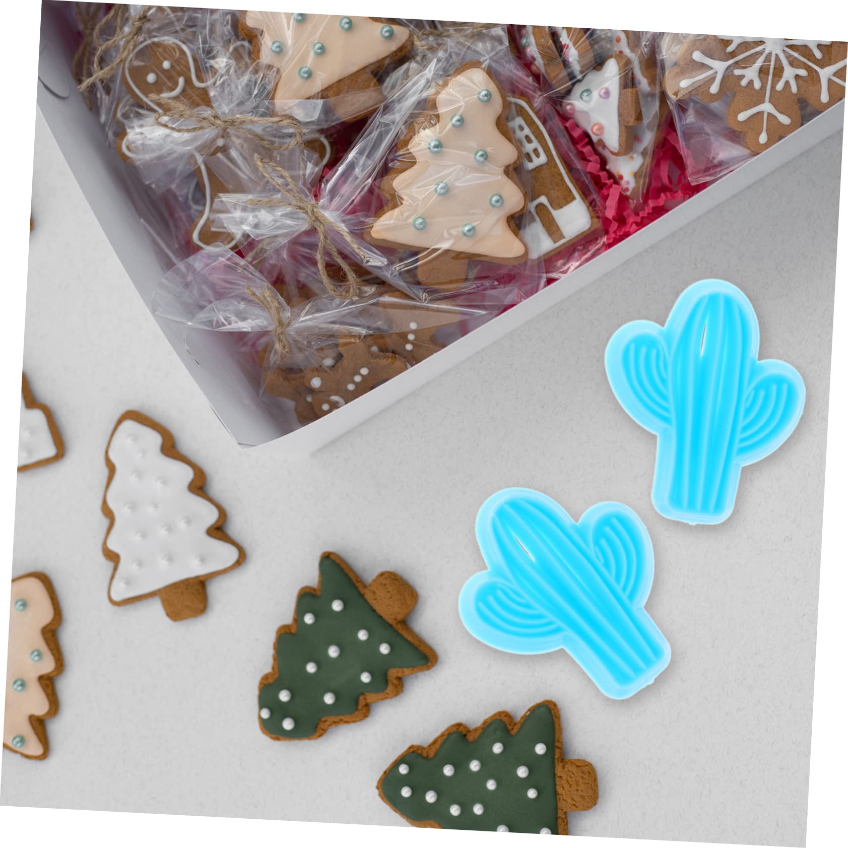 PRETYZOOM 30 STK Kaktus Schimmel Keksform Keksausstecher Selber Machen Schokoladenkekse Set Zur Herstellung Von Tonohrringen Kleine Keksform Gebäckschneider -Set Plastik Sky-Blue