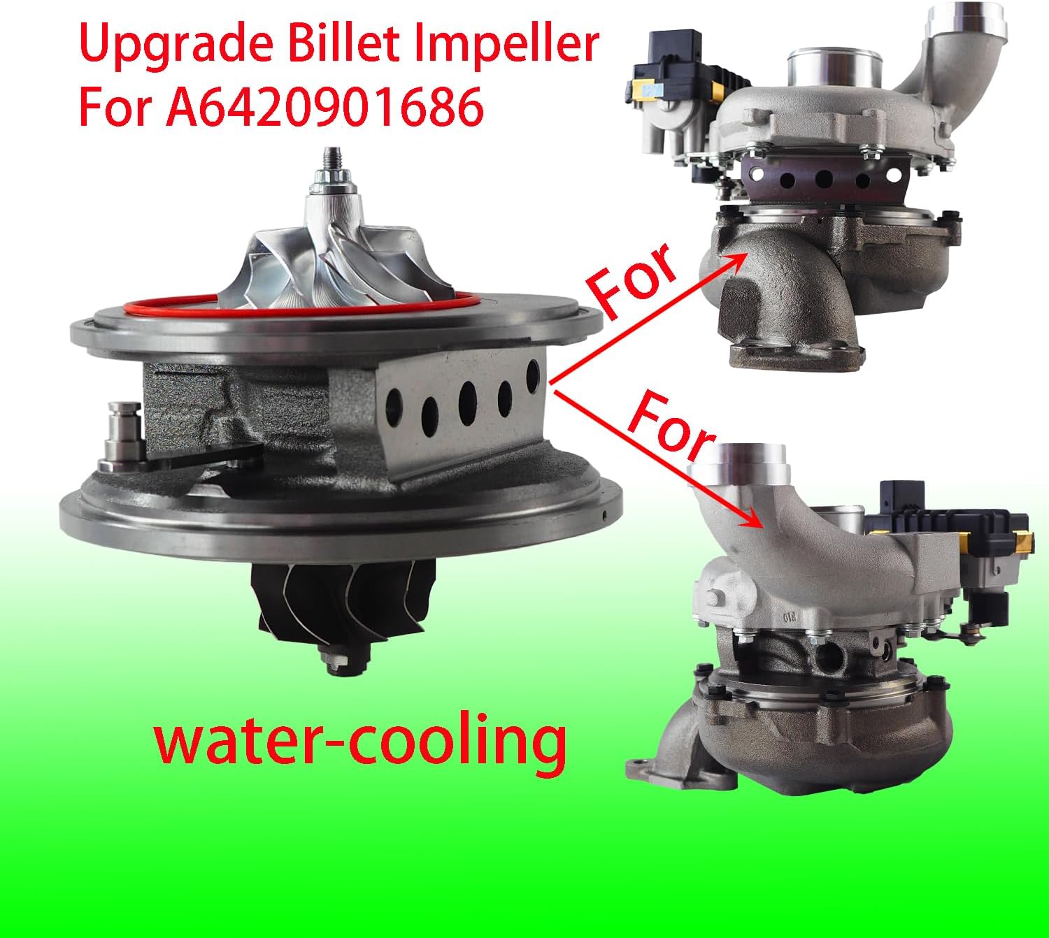 802774 A6420901686 Upgrade Billet Impeller Cartridge CHRA Fits for Mercedes Benz ML GL GLK S350 OM642LS 802774-0008 A6420901186 GTB2060VK water-cooling Turbocharger