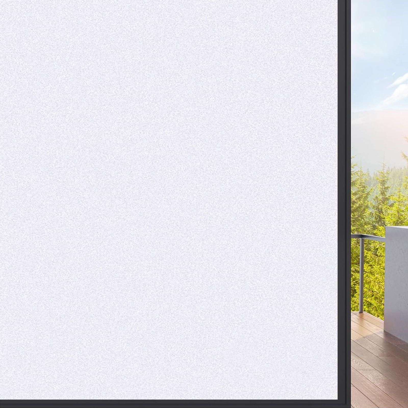 Milchglasfolie Fenster Sichtschutz Fensterfolie 50 x 730 cm Selbsthaftend Als Sichtschutz Fenster Blickschutz, Sonnenschutz, Entfernbar, Statisch Haftend, für Zuhause Büro, weiß matt